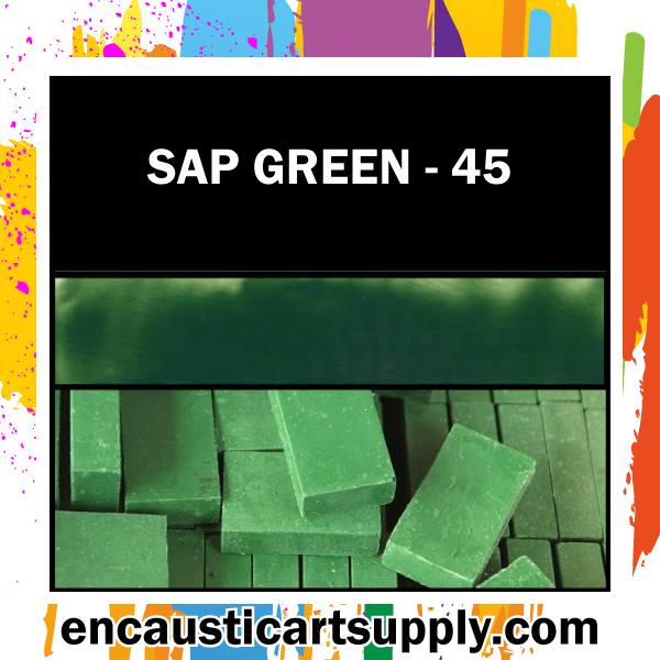 Encaustic Art Wax Blocks 16 pcs - Sap green