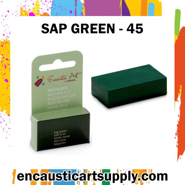Encaustic Art Wax - Individual Boxed Block - Sap green