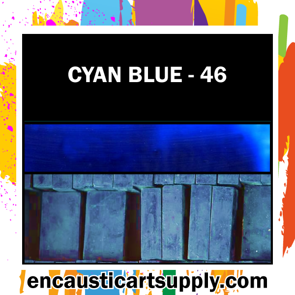 Encaustic Art Wax Blocks 16 pcs - Cyan blue