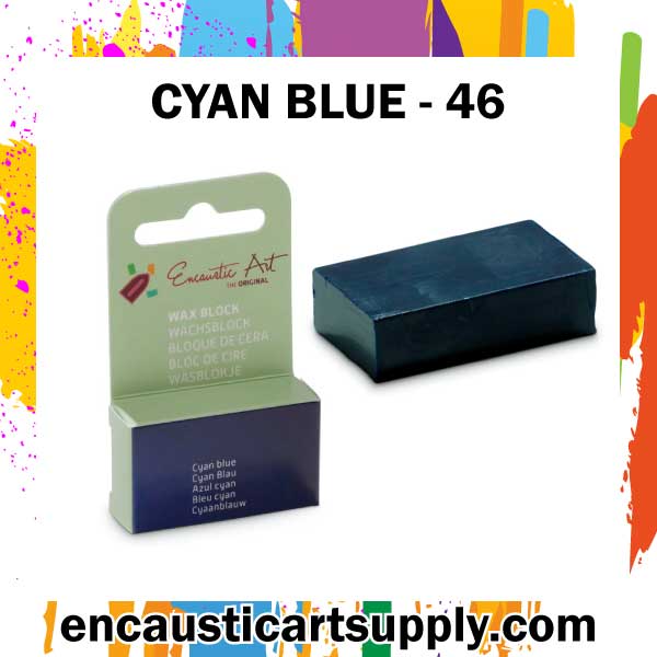 Encaustic Art Wax - Individual Boxed Block - Cyan blue
